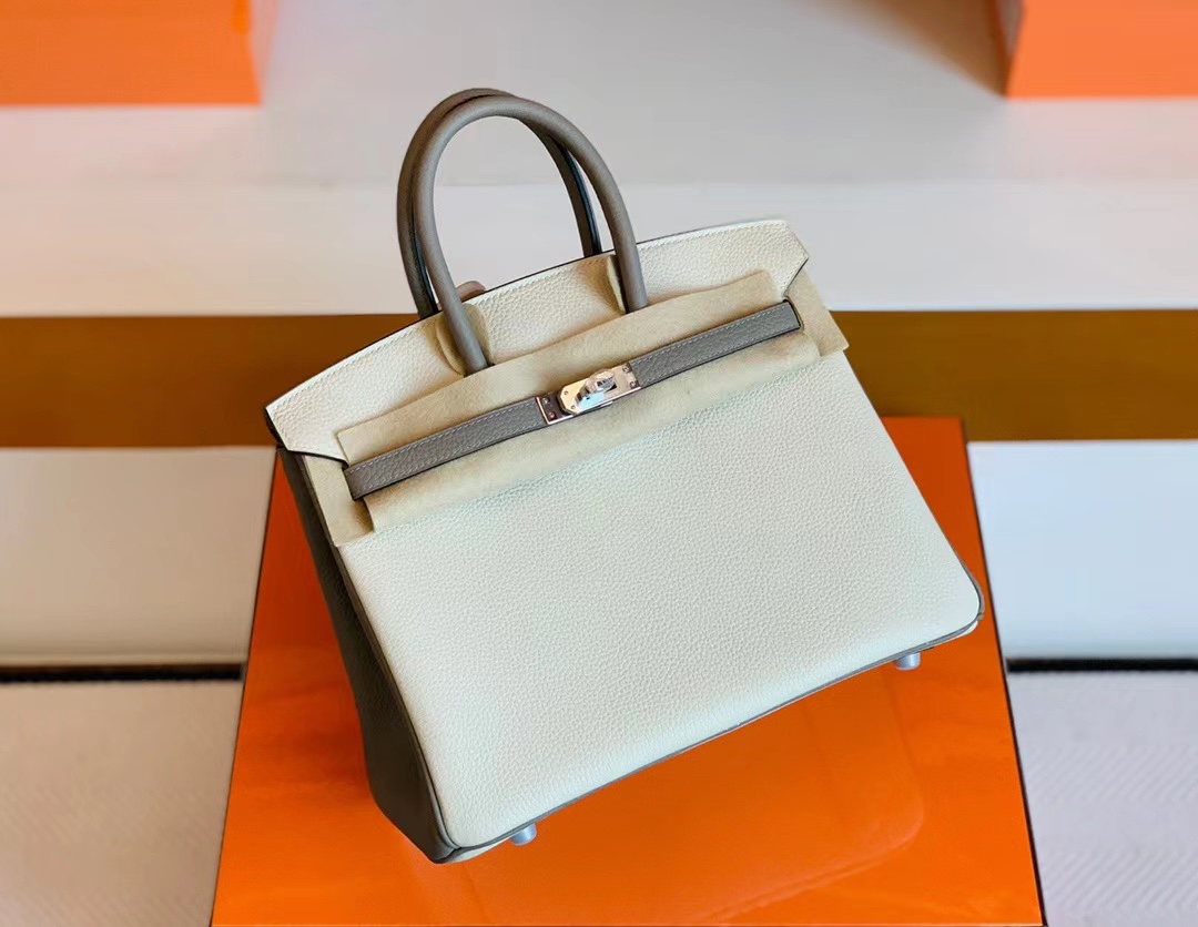 エルメス バーキン25 パーソナル クレ×グリアスファルト トゴ シルバー金具【超N品】Nbirkin132 - 画像 (3)