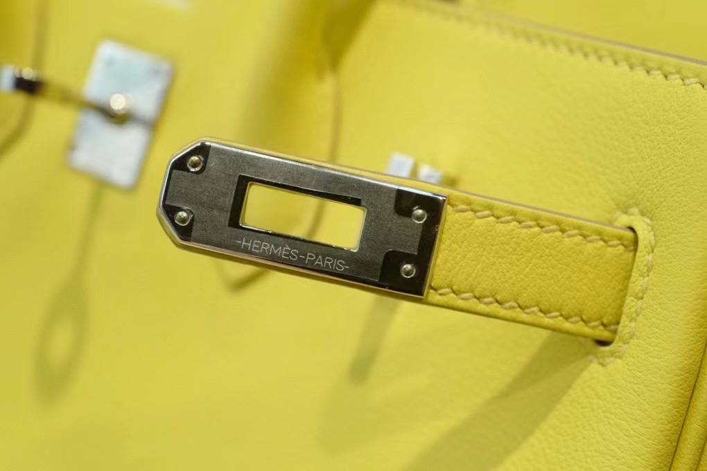 エルメス バーキン25 ジョーヌアンブル スイフト シルバー金具【超N品】Nbirkin138 - 画像 (2)