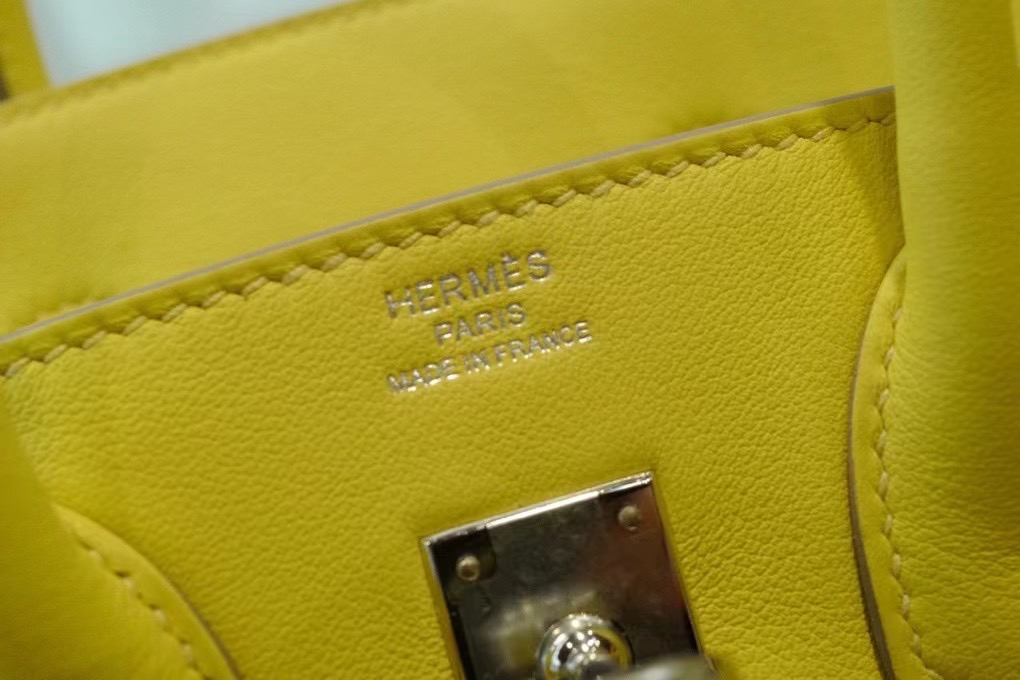 エルメス バーキン25 ジョーヌアンブル スイフト シルバー金具【超N品】Nbirkin138 - 画像 (4)