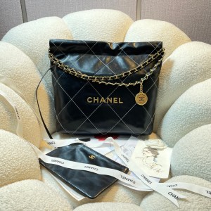 シャネル CHANEL 22 スモール ブラック AS3260 シャイニーカーフスキン ゴールド金具 chanel202401112