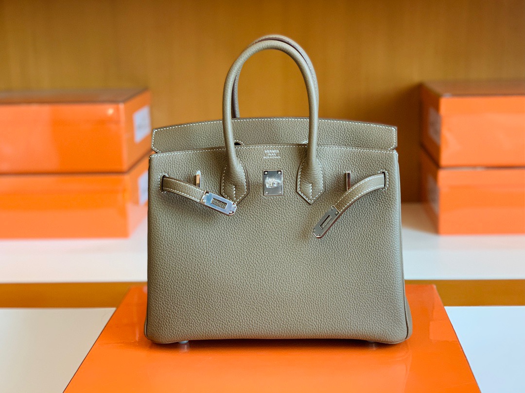 エルメス バーキン25 エトゥープ トゴ シルバー金具【超N品】Nbirkin197 - 画像 (3)