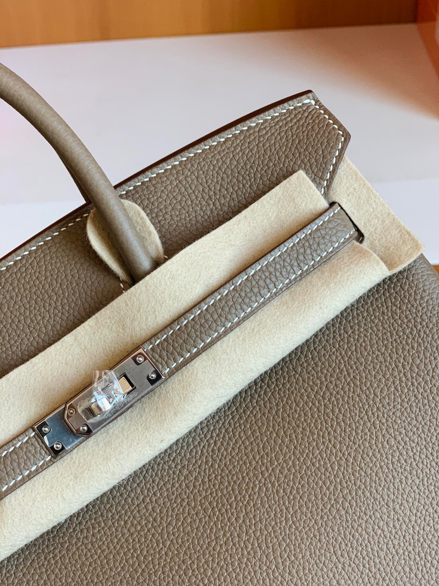 エルメス バーキン25 エトゥープ トゴ シルバー金具【超N品】Nbirkin197 - 画像 (4)