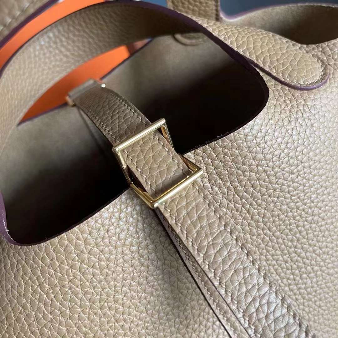 エルメス ピコタンロックPM/18 ビスキュイ トリヨンクレマンス ゴールド金具 【H品】 HERMES Picotin lock PM/18 Biscuit(4B) Taurillon Clemence Gold Buckle【NEW】 - 画像 (6)