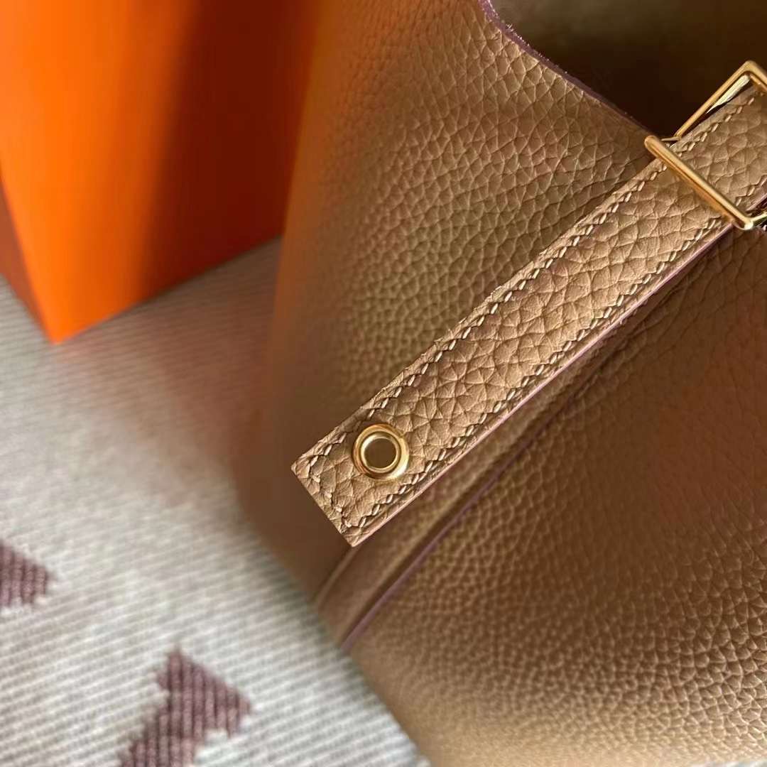 エルメス ピコタンロックPM/18 ビスキュイ トリヨンクレマンス ゴールド金具 【H品】 HERMES Picotin lock PM/18 Biscuit(4B) Taurillon Clemence Gold Buckle【NEW】 - 画像 (7)