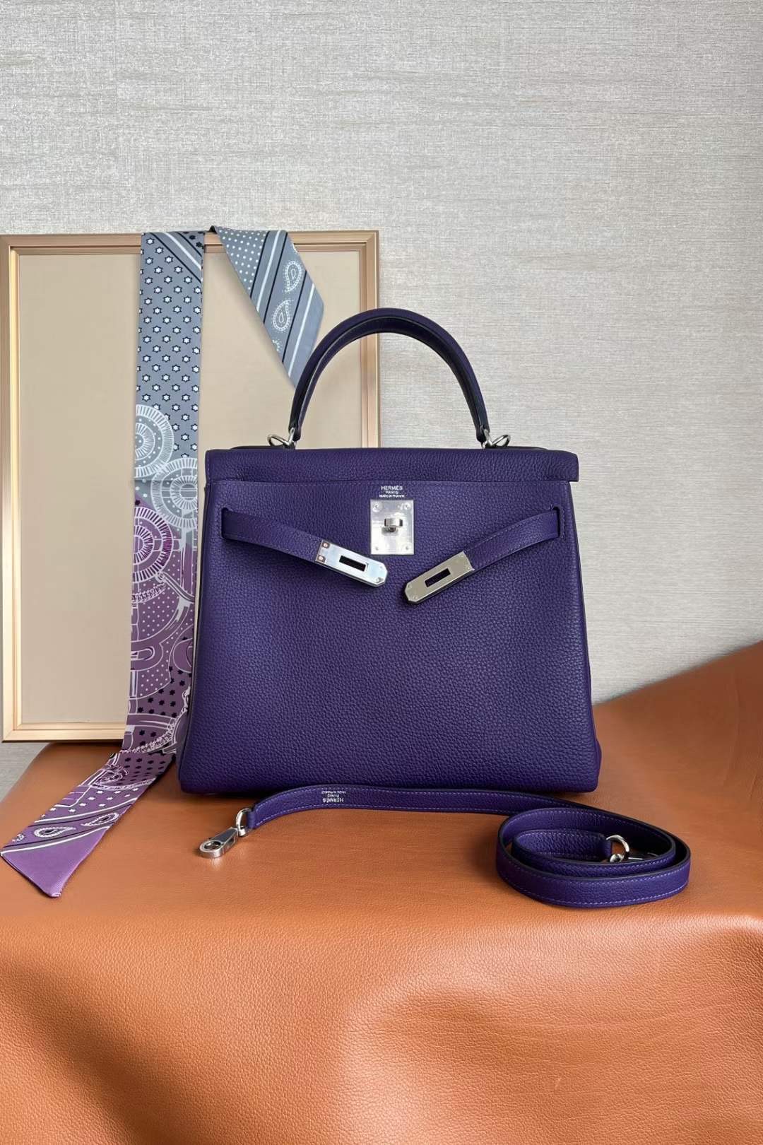 エルメス ケリー28 内縫い クロッカス トゴ シルバー金具【H品】 HERMES Kelly28 Crocus(9W) Togo Silver Buckle - 画像 (15)