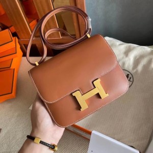 エルメス　コンスタンスミニ　ゴールド　バレニア　ゴールド金具　ショルダーバッグ 【新品】　HERMES Constance mini Gold(37) Barenia Gold Buckle