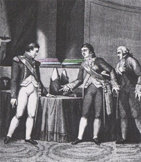 Benjamin Delessert et Napoléon 1er (gravure d'époque)