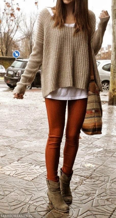 Chunky Knit Sweater Outfit Ideas 