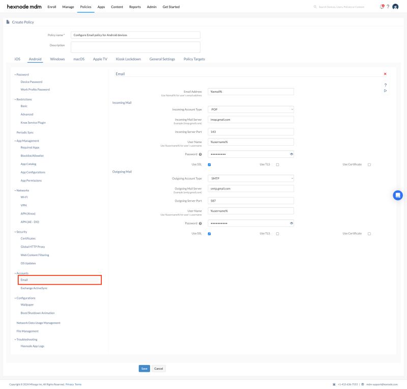 How To Configure Email On Android Devices Hexnode Help Center - Mountain Wallpapers - Perfect HD Collection