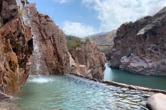 views of the Andes mountains at Termas Cacheuta spa