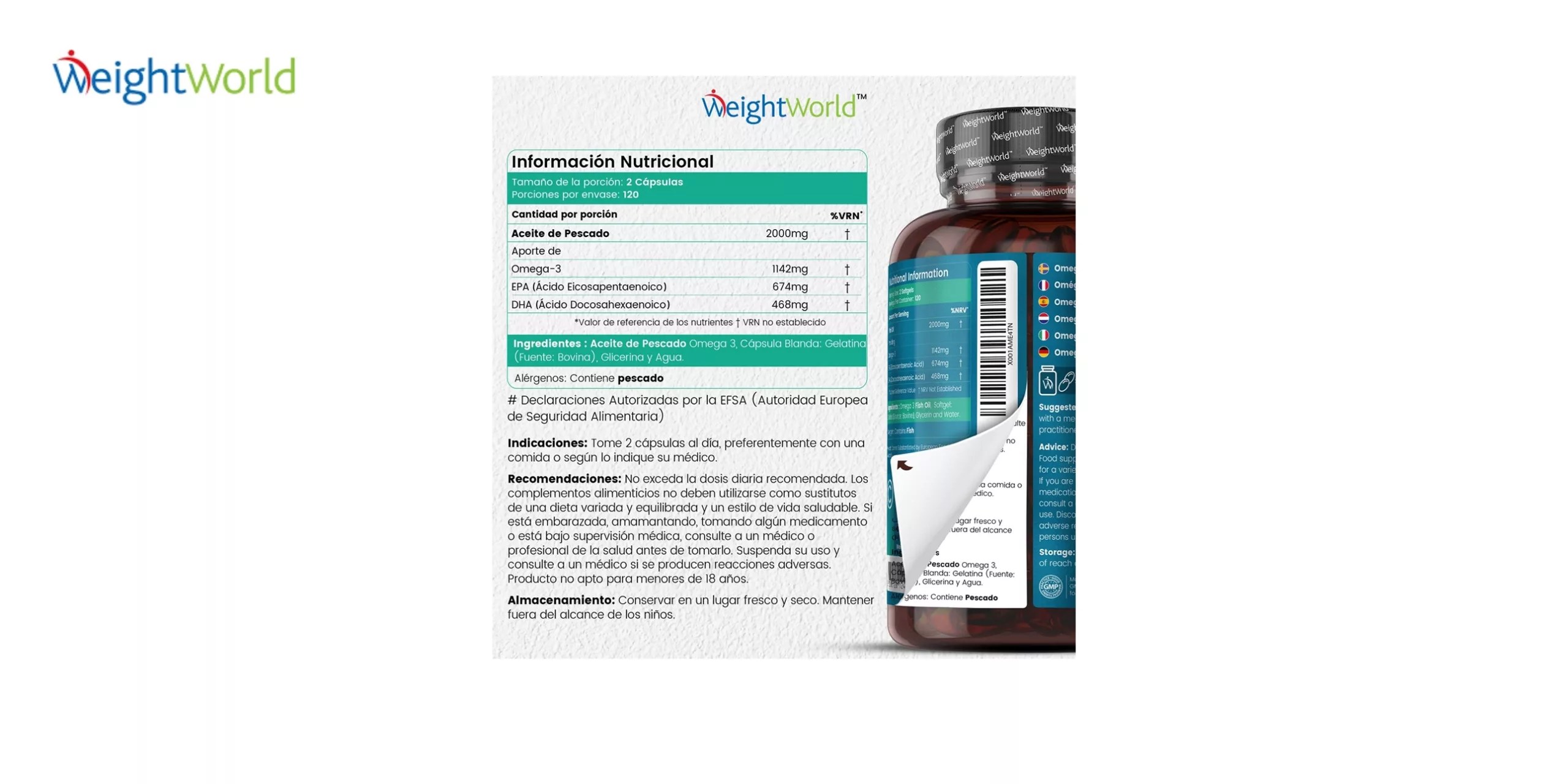 Omega 3 Cápsulas WeightWorld