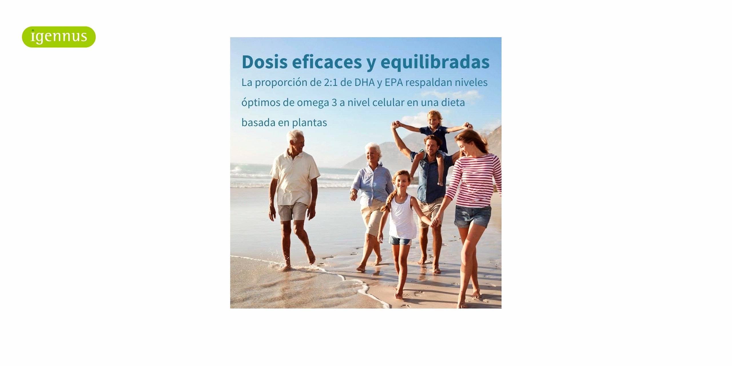 grupo familiar en la orilla de la playa feliz y saludables por tomar omega3