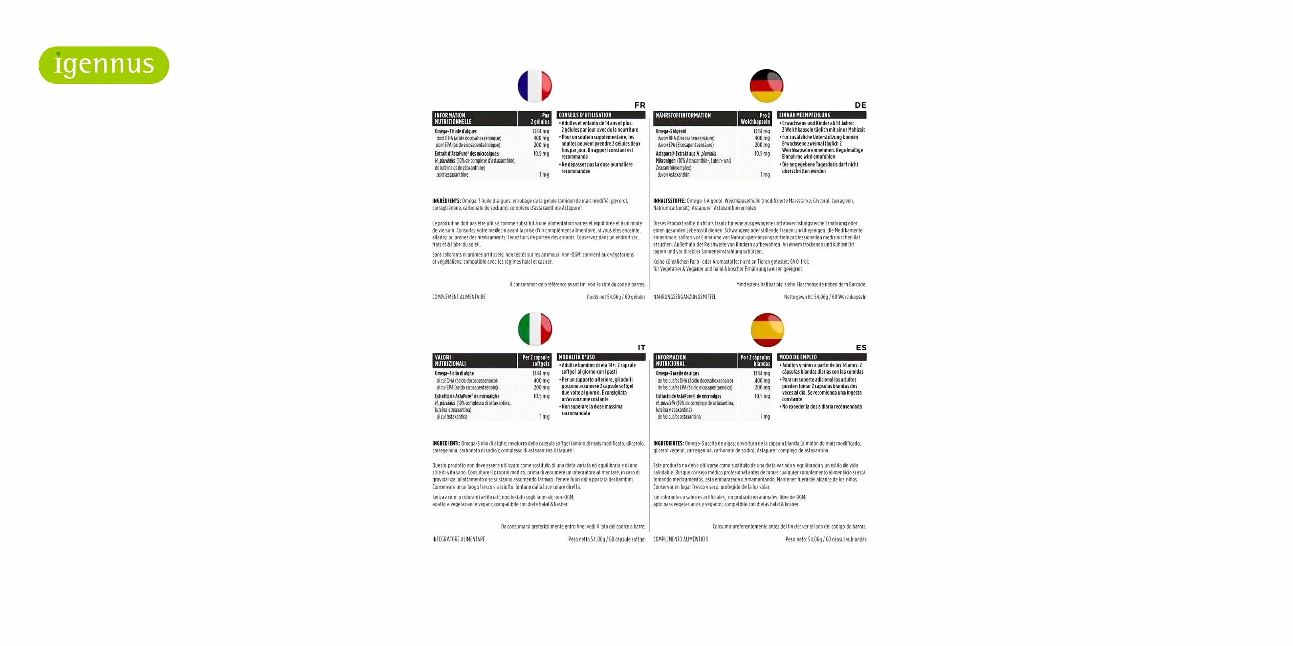 intrucciones en distintos idiomas