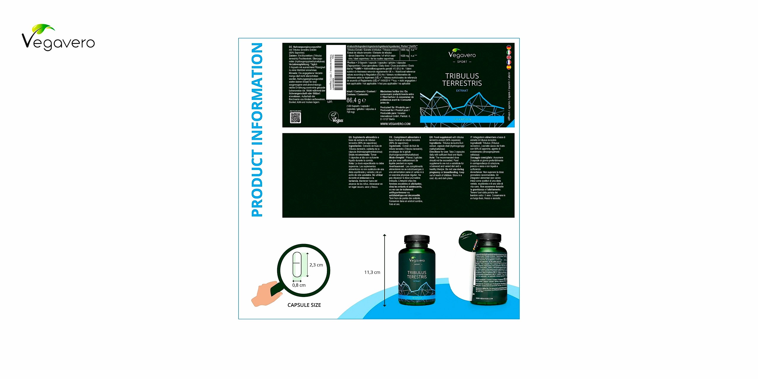 Bote de vegavero verde con detalles azules