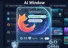 Firefox में AI का नया चेहरा: “AI Window” — क्या है, कैसे काम करेगा और आपके लिए क्यों मायने रखता है Mozilla Firefox AI Window इंटरफ़ेस - क्लासिक और प्राइवेट विंडो के बीच एक पारदर्शी चैट पैनल, जिसमें यूज़र नियंत्रण (Opt-In ON/OFF), गोपनीयता सुरक्षा (Privacy & Data Security), और AI मॉडल (ChatGPT, Gemini) के विकल्प दिखाए गए हैं।