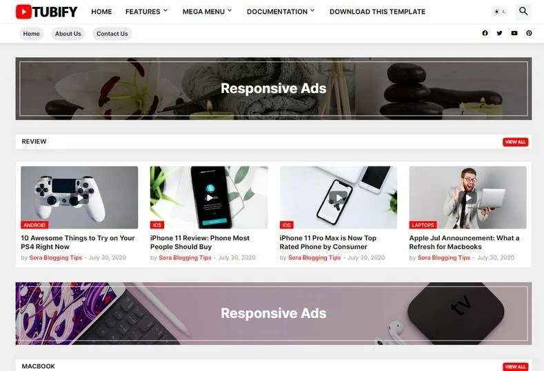 Tubify Blogger Template