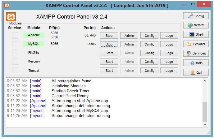 Xampp Running Succefully