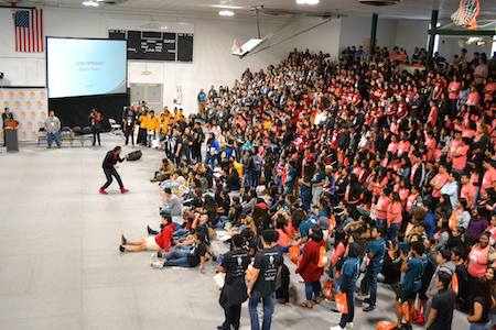 Juan speaking at youth rally in Atlanta