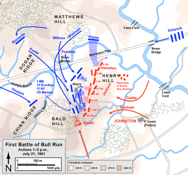 Battle Of Bull Run Maps First Bull Run July21 1400 