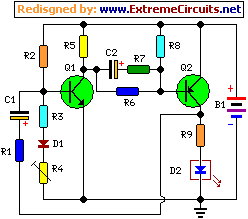 In the circuit diagram 4. Flashing Led Battery Status Indicator Circuit Circuit Diagram And Instructions