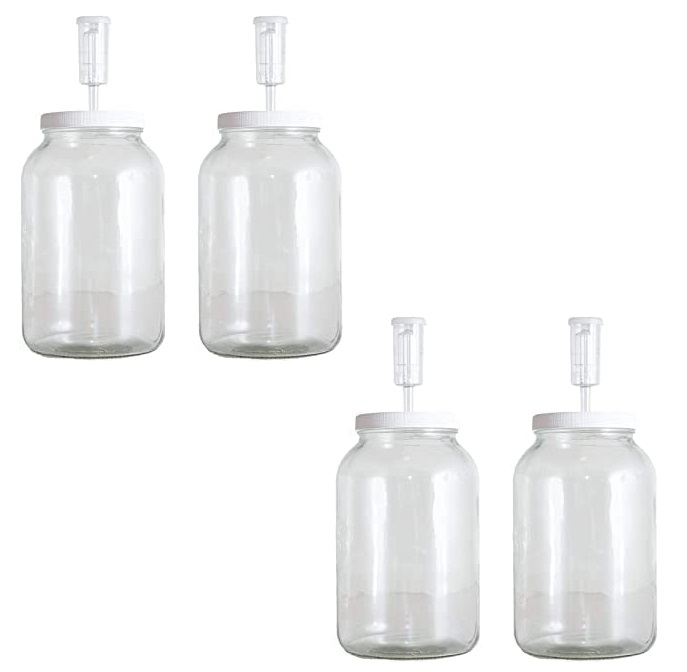 3 pcs gallon canister sets glass