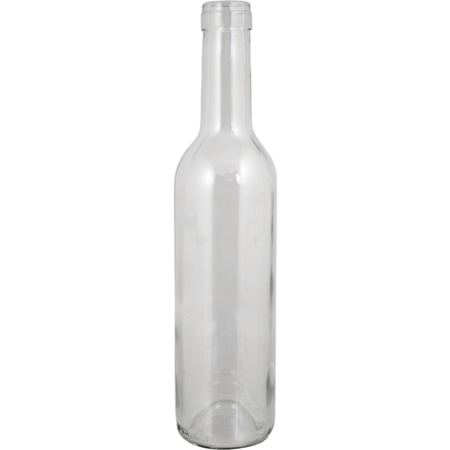 375ml Clear Glass Composite Flat Bottom Wine Bottles, Cork Finish - Wholesale, 24/Case, Clear Type III