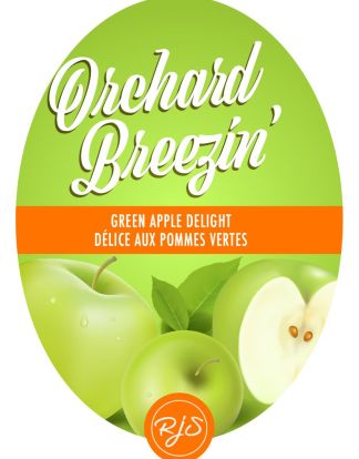 GREEN APPLE DELIGHT WINE Bottle Labels Pack of 30 Orchard Breezin Oval Die Cut Full Color Self-Adhesive Easy Peel Labels from HJL Designs LTD