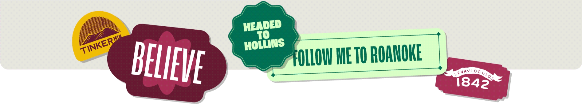 Stickers that show-off the personality and spirit at Hollins University. 