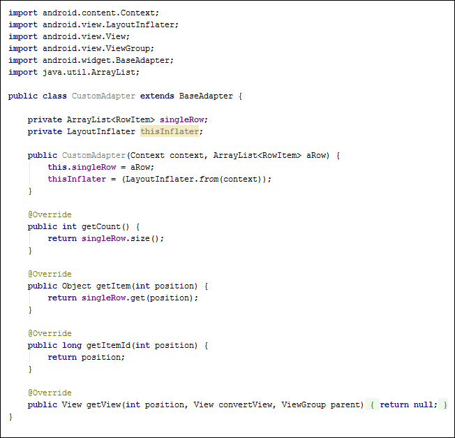 The Custom Adapter Class