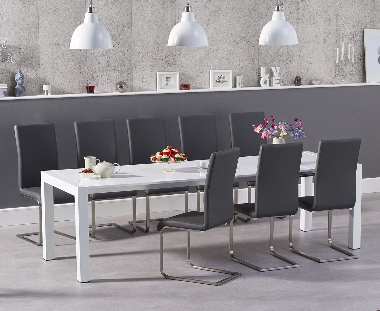 16/06/2021 · shop wayfair for all the best seats 10 or more kitchen & dining room sets & tables. 10 Seater White High Gloss Dining Table Grey Chairs Homegenies