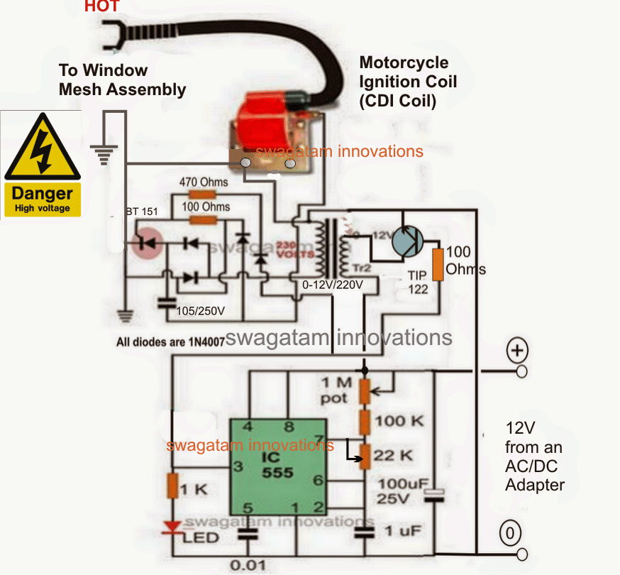 Bug Zapper Circuit Schematic Wiring Way