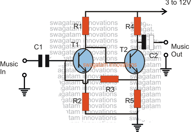 Side view of amplifier audio input terminal view, . 5 Simple Preamplifier Circuits Explained Homemade Circuit Projects