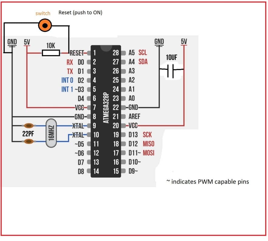 How To Make Arduino On Breadboard Step By Instructions Homemade Circuit Projects