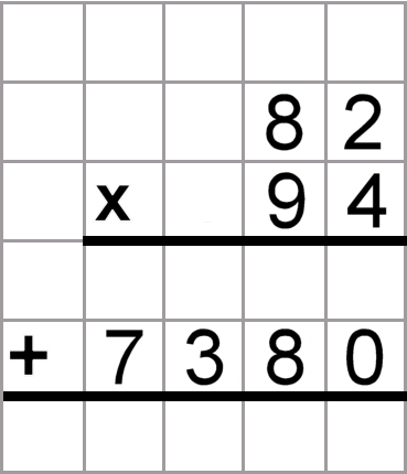 the standard multiplication algorithm with a two digit multiplier