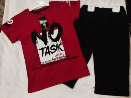 FAVO LUXURY KID BOY’S 2PCS TURKISH WEARS (SHORT WITH ROUND NECK POLO) - For 6yrs only
