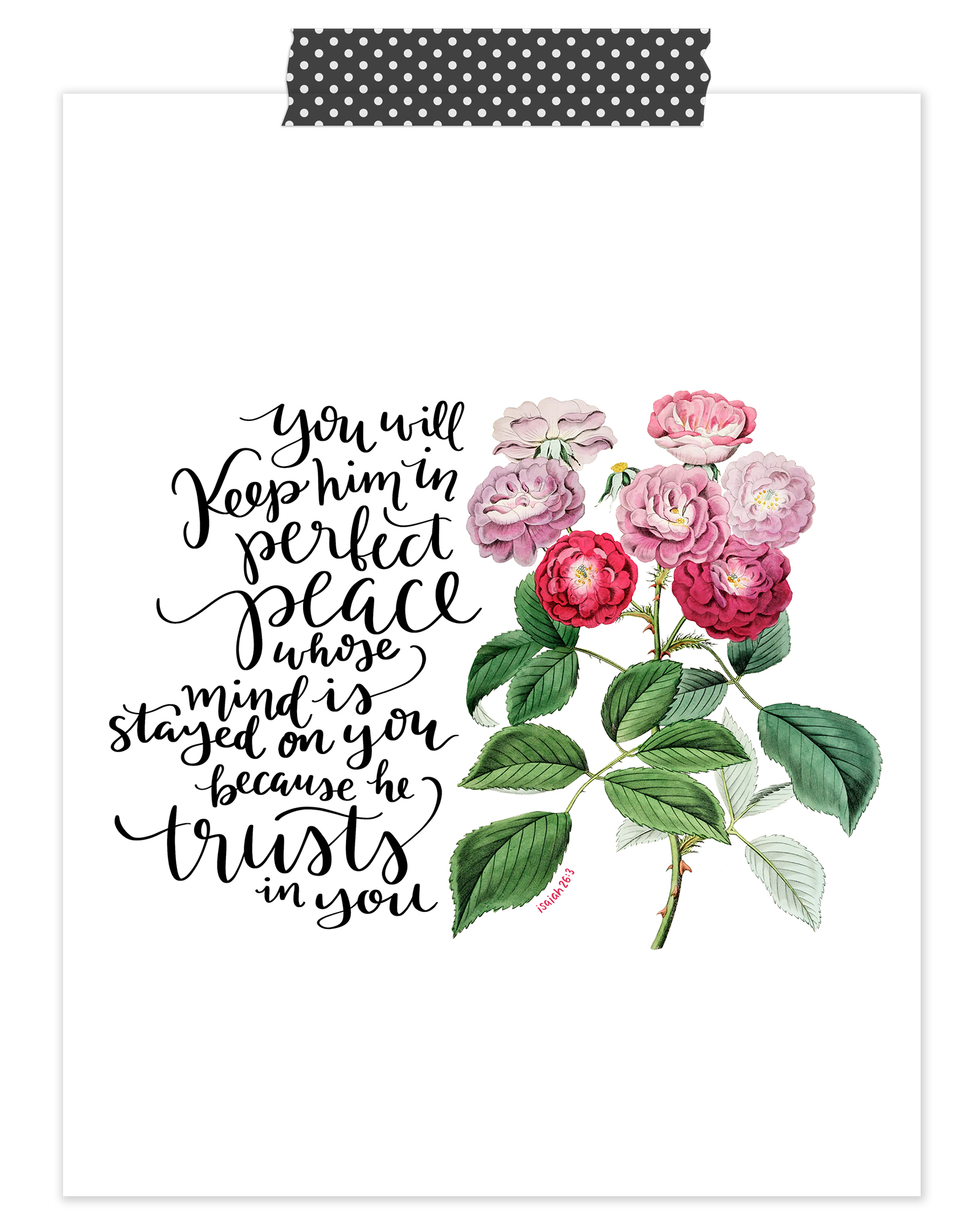 Free Scripture Art Printable Peace Roses | Hope Ink