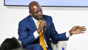 President William Ruto speaking in France where he addressed a range of issues from climate change to insecurity in the Horn of Africa. Photo: William Ruto. Source: Facebook
