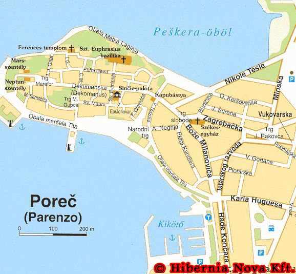 Horv Torsz Gi Nyaral S Apartmanok S Hotelek A Horv T Utak Irod J T L Map Porec 