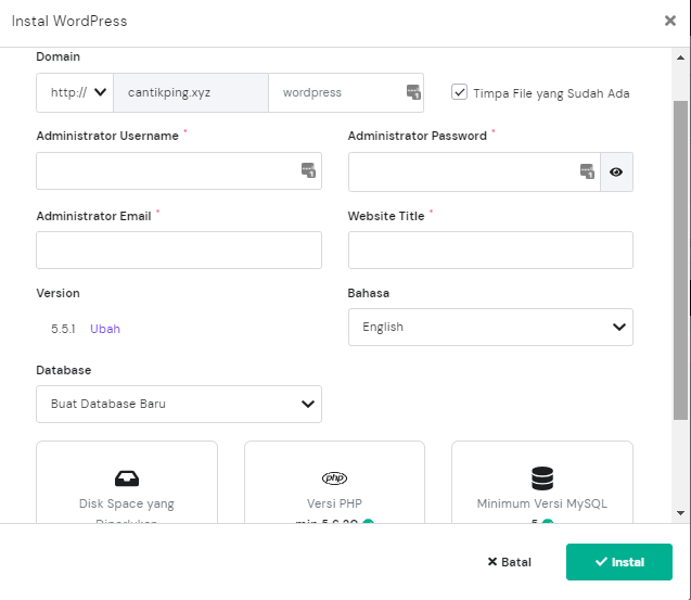 Dan pada kesempatan baik ini saya akan menerangkan bagaimana cara melakukan install cms wordpress di cpanel hosting secara manual. Cara Install Wordpress Bagi Pemula