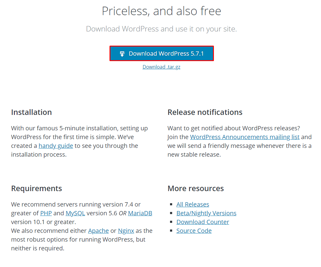 You can always just download the latest version of wordpress. How To Install Wordpress The Definitive Guide For Beginners