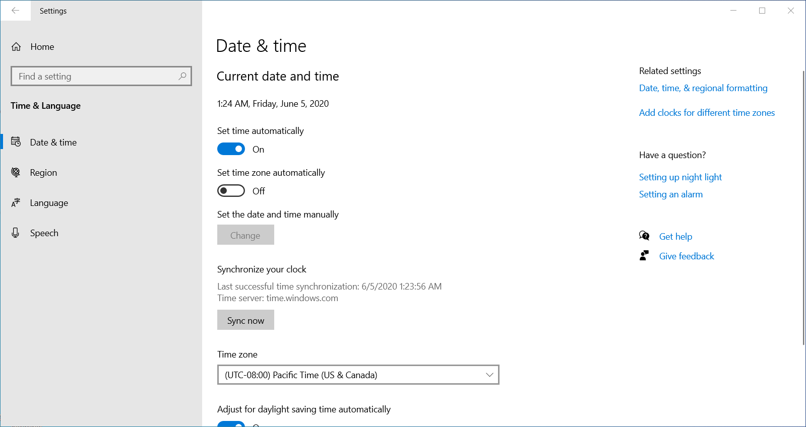 đổi cấu hình ngày giờ trong windows 10
