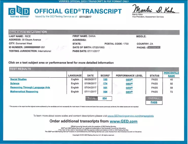 GED-transcript