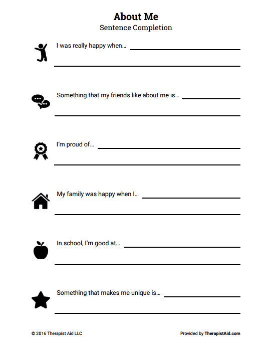 Self improvement worksheets
