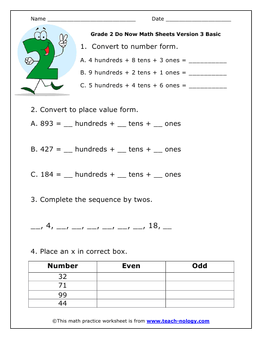 Math worksheets classifying numbers