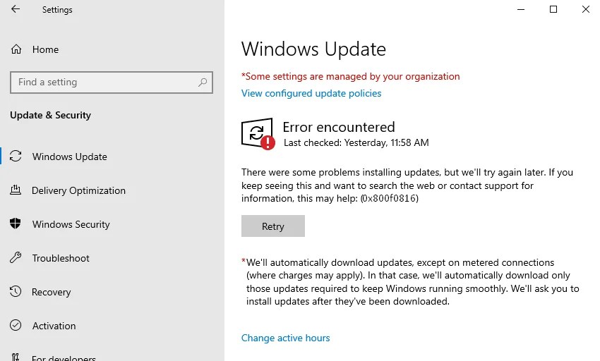 Enable secure boot in windows 10 Fix Update Error Code 0x800f0816 On Windows 11 10 Pc