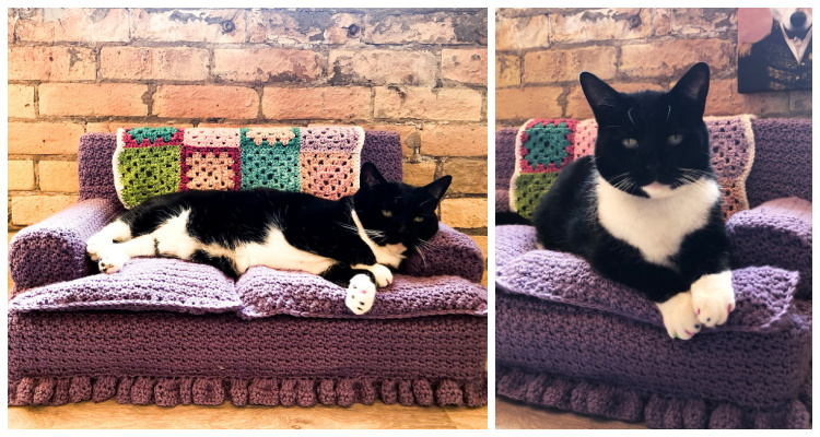 This vintage crochet magazine contains 8 pages of instructions for making cat couches for your feline friends. Kitty Couch Crochet Free Pattern Video Crochet Knitting