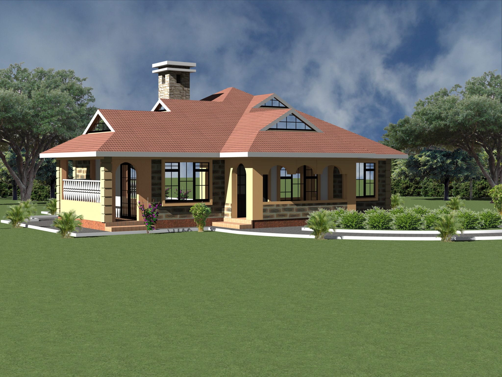 4 Bedroom Bungalow House Simple 4 Bedroom House Models ...