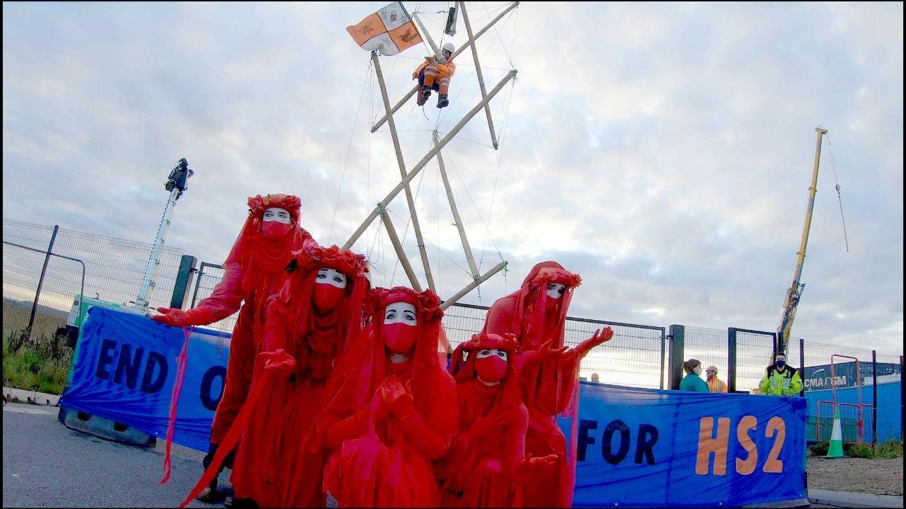HS2 Protesters at Maple Cross