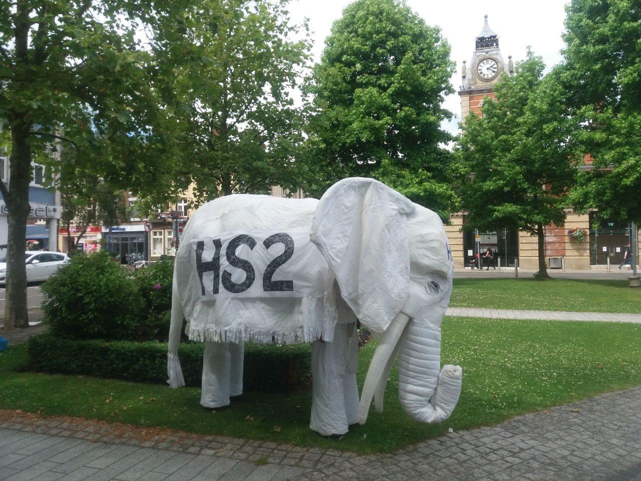 Nelly the Elephant in green space