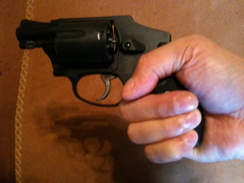 442 with Uncle Mikes grips, in the hand.